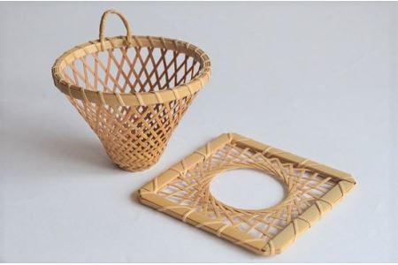 【佐渡竹工芸】ドリッパー&コーヒーフィルタースタンド 2点セット