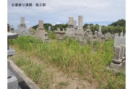 簡易墓石簡易洗浄付きお墓参り代行　清掃サービス（仏花1対付き）