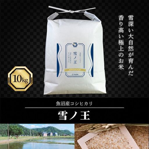 令和7年産 魚沼産コシヒカリ 雪ノ王 精米 10kg 米 お米 精米 こしひかり 魚沼 新潟