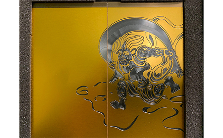 風神雷神図屏風（金・黒灰） 民芸品 工芸品 伝統技術 | 新潟県