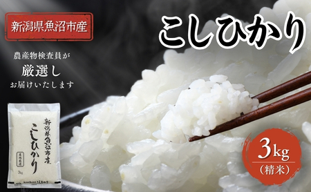 令和7年産 農産物検査員お奨め 魚沼産こしひかり（精米）3kg お米 コシヒカリ 25,900円