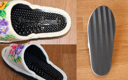 シュニール(シェニール)三つ花 健康スリッパ 1足【ブラック】