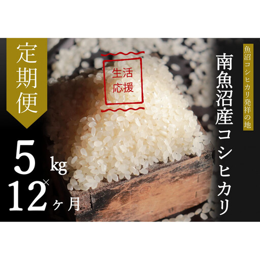 【令和7年産】【定期便・下旬お届け】5kg×12ヶ月　南魚沼産コシヒカリ生活応援