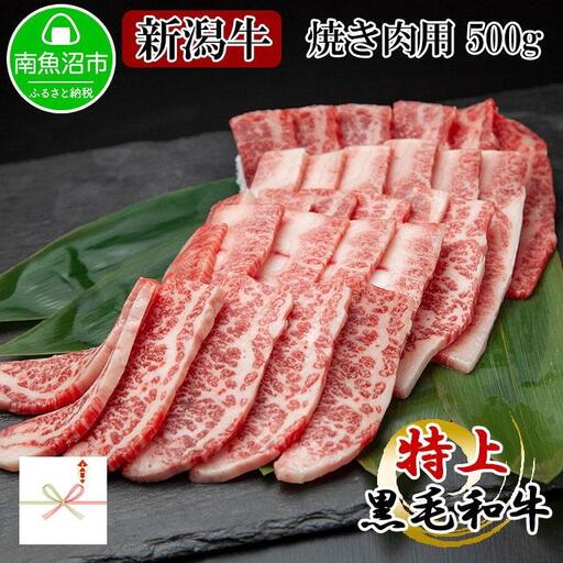 【無地熨斗】新潟和牛 南魚沼産 にいがた 黒毛和牛 焼き肉用 500ｇ 新潟県 南魚沼市