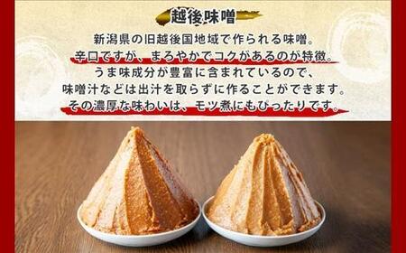 新潟県 南魚沼市 越後味噌仕立てモツ 500g × 2パック 1kg 野崎フーズ 冷凍 惣菜 簡単 調理 もつ おかず 味付き