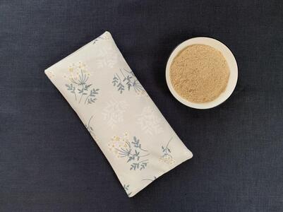 《2点セット 大判／目元用》魚沼産コシヒカリで作った米ぬか玄米カイロ 　ブーケフラワー