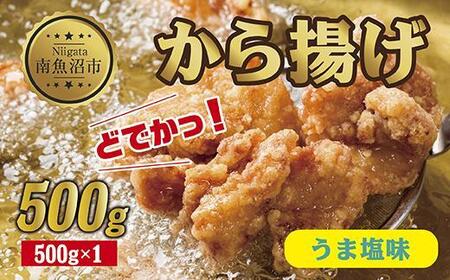 どでか味付けから揚げ うま塩味 500g 唐揚げ からあげ から揚げ しお 塩 揚げ物 冷凍 惣菜 簡単 調理 肉 おかず 味付き 野崎フーズ 新潟県 南魚沼市