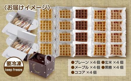 3大アレルギー対応 米粉ワッフル 5種20個セット メープル 黒糖 プレーン 玄米 ココア ワッフル 米粉 グルテンフリー おやつ 3大アレルギー パン 冷凍 ギフト コパフーズ 新潟県 南魚沼市