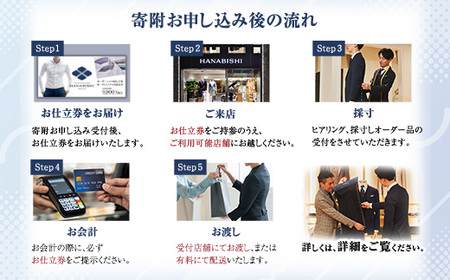 欧州系高級インポート生地オーダーワイシャツお仕立券（税込み価格22,000円相当の品）【花菱】