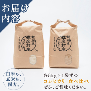 新県弥彦村石井農園 令和7年産コシヒカリ 食べ比べセット＜白米5kg･玄米5キロ＞ | コシヒカリ