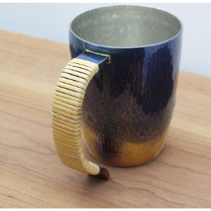 【冷たい口当たり】銅製 青藍色 ジョッキ(500ml) ビール 手作り 贈答品 新潟県 弥彦村_鎚起銅器 ジョッキ お酒 ビールジョッキ ギフト プレゼント 贈答_【1259259】