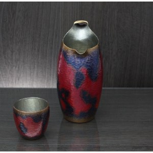 百年物語 銅製 茜色-錦-ちろり 手作り 日本酒　冷酒　酒器　伝統 贈答品 新潟県 弥彦村_鎚起銅器 ぐい飲み おちょこ お猪口 酒器 日本酒 ギフト プレゼント 贈答_【1259344】