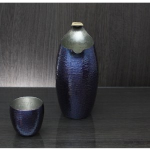百年物語 銅製 青藍色 ちろり 手作り 日本酒　冷酒　酒器　伝統 贈答品  新潟県 弥彦村_鎚起銅器 ちろり 熱燗 日本酒 ギフト プレゼント 贈答_【1259351】
