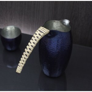 百年物語 銅製 青藍色 ちろり 手作り 日本酒　冷酒　酒器　伝統 贈答品  新潟県 弥彦村_鎚起銅器 ちろり 熱燗 日本酒 ギフト プレゼント 贈答_【1259351】