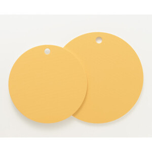 栗原はるみ【抗菌剤配合】まな板(丸)マスタード 35cm＆30cmセット 2個セット 新潟県 弥彦村_抗菌剤配合 まないた 丸形まな板 カッティングボード キッチン_【1101316】