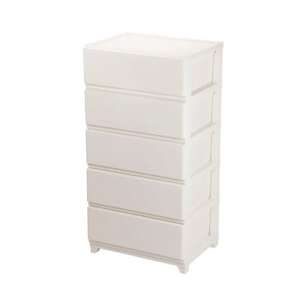 デコニーシーヴォワイド 5段　ホワイト_収納 衣装ケース 衣類収納 収納棚_【1288459】