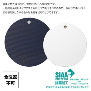 栗原はるみ【抗菌剤配合】まな板(丸)ネイビー 35cm＆30cmセット 大中各1枚 新潟県 弥彦村_キッチンセット まな板セット まないた 丸 まる カッティングボード キッチン用品 調理器具_【1356125】