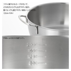 栗原はるみ IH対応 アルミクラッド雪平鍋 22cm メモリ付き 注ぎやすい 丈夫 新潟県 弥彦村_IH対応 軽量 ワイヤーハンドル 片手鍋 雪平鍋 キッチン用品 調理器具_【1357329】