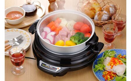 グリルパン27cm　蒸し鍋付き　キッチン用品 調理家電  蒸し料理 深型 煮込み料理 卓上