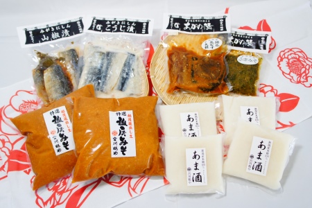 雪国の発酵食品セット みそ 味噌漬け あま酒 ふきみそ にしんの糀漬け 山椒漬け