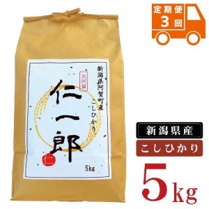 <定期便3回> 米 5kg 新潟県産 コシヒカリ 令和4年産 奥阿賀 仁一郎 | こしひかり 白米 精米 送料無料 お取り寄せ お米