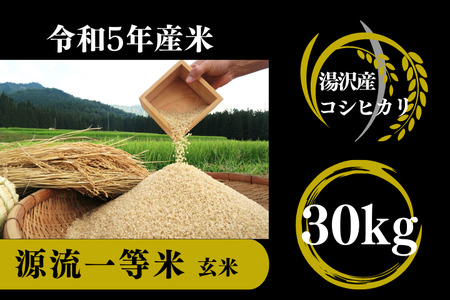 令和5年産】源流一等米南魚沼産コシヒカリ 玄米 30kg 食味ランキング特