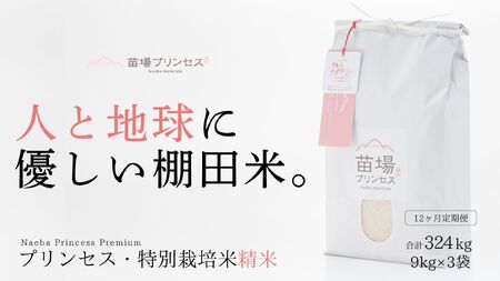 【2025年産新米】【12ヶ月定期便】【農薬化学肥料5割減】魚沼コシヒカリ 苗場プリンセス 特別栽培米 精米 27kg(9kg×3袋)×12回 計324kg |津南町 コシヒカリ 定期便