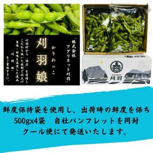 新潟県刈羽村 朝採直送枝豆 刈羽娘2kg(500g×4パック)【配送不可地域:離島・北海道・沖縄県】【1717167】