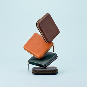 colm二つ折り財布 ブラウン 立体成型で作った本革製財布