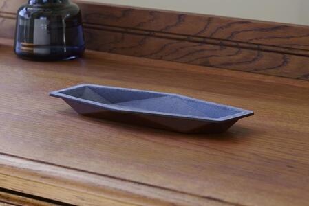 colm多角形レザートレイMサイズ　ブルーグレー　独自立体成型製法　