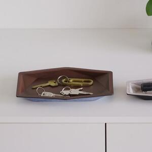 colm多角形レザートレイLサイズ　ブルーグレー　独自立体成型製法　