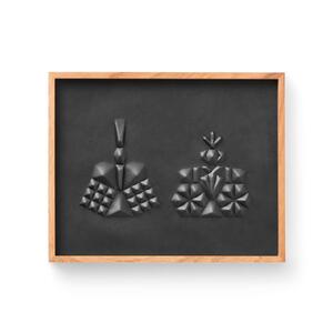 colm ひな人形 ブラック「本革を立体成型してつくった現代のインテリアに馴染むひな人形」