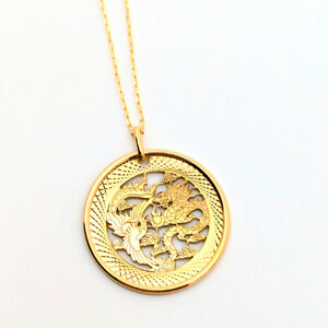 【18金イエローゴールド 龍鳳呈祥ペンダントトップ】富山県 富山市 贈り物 おすすめ ギフト 記念