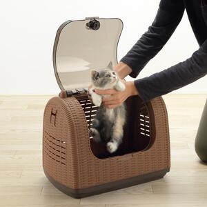 ラタンキャリー【ブラウン】 犬 猫 ペット