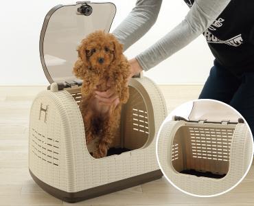 ラタンキャリー【ブラウン】 犬 猫 ペット