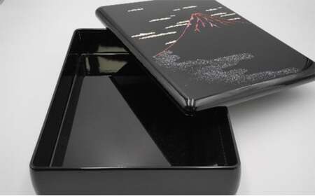 A4浅文庫 赤富士（貝入）黒 雑貨 日用品 文房具 工芸品  FAD-1226