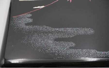 A4浅文庫 赤富士（貝入）黒 雑貨 日用品 文房具 工芸品  FAD-1226