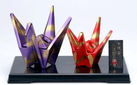 三枝惣太郎 夫婦鶴セット 寿ぎ（ことほぎ） 高岡銅器 置物 お祝い 民芸品 工芸品 雑貨 インテリア  FAD-0043