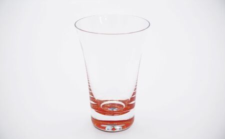 螺鈿ガラス/杯クリスタル 桜（貝入）黒朱2個セット 高岡漆器 酒器 盃 セット