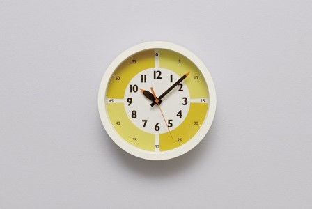 fun pun clock with color! / イエロー （YD15-01 YE） Lemnos レムノス  時計