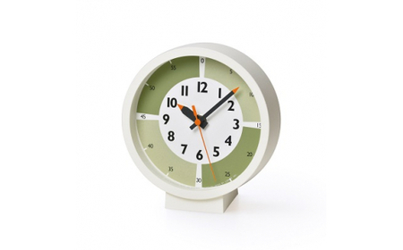 fun pun clock with color! for table /グリーン （YD18-05GN）Lemnos レムノス  時計