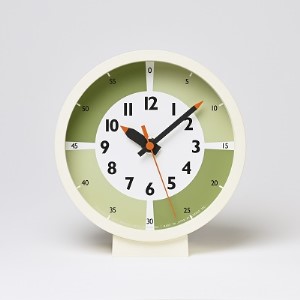 fun pun clock with color! for table /グリーン （YD18-05GN）Lemnos レムノス  時計