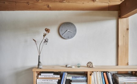 珪藻土の時計（掻き落とし仕上げ） / グレー（NY21-03 GY） レムノス Lemnos 時計