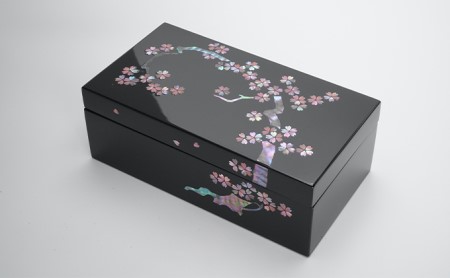 【高岡漆器】宝石箱　桜花　螺鈿