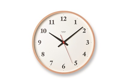 Plywood clock［電波時計] / LC21-06W NT レムノス Lemnos 時計 | 富山