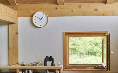 Plywood clock［電波時計] / LC21-06W NT レムノス Lemnos 時計 工芸品 装飾品 インテリア  FAD-0819