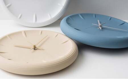 RELIEF / RF22-06 BL レムノス Lemnos 時計 装飾品 工芸品 時間 インテリア オブジェ 壁掛け時計 磁器 シンプル ガバ鋳 セラミックジャパン  FAD-0869