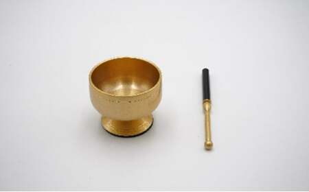 【高岡銅器】末広りん F金メッキ  FAD-0965