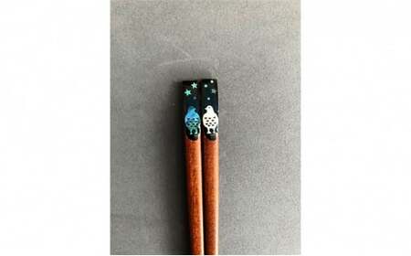 螺鈿箸 雷鳥 木箱入り 食器 民芸品 工芸品 伝統工芸 高岡漆器 食卓 天然木 ライチョウ 神の使者 天然記念物 アワビ 薄貝 剥離防止 樹脂コーティング  FAD-1002