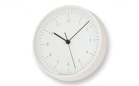 City Pop [電波時計] / ホワイト（YK23-03 WH） インテリア 掛時計 時間 SKPムーブメント シンプル 都会的でシックなクロック リビング 寝室  FAD-1038